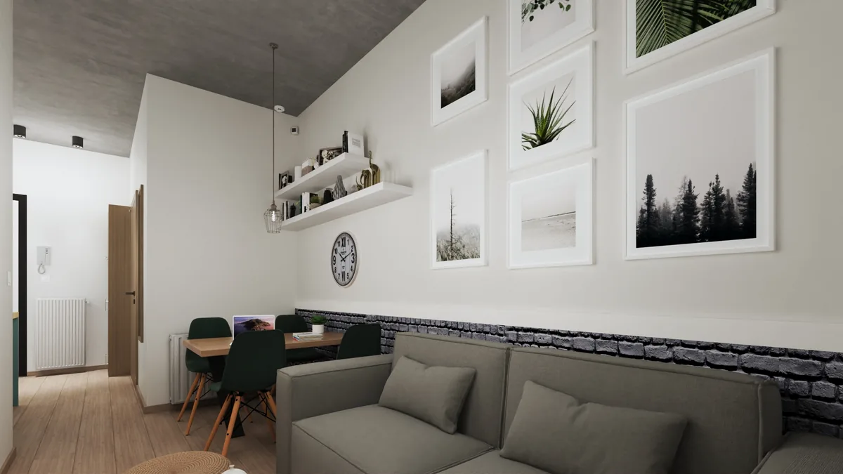 Σύγχρονη Ανακαίνιση Airbnb στην Αριστοτέλους | 40 τ.μ. — σαλόνι 01