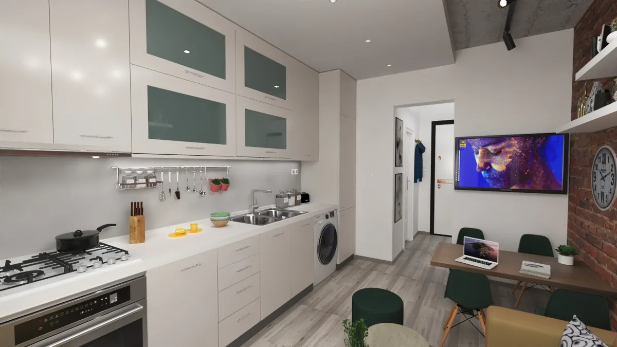 Ανακαίνιση & Διακόσμηση Airbnb 25τμ Θεσσαλονίκη — κουζίνα 01