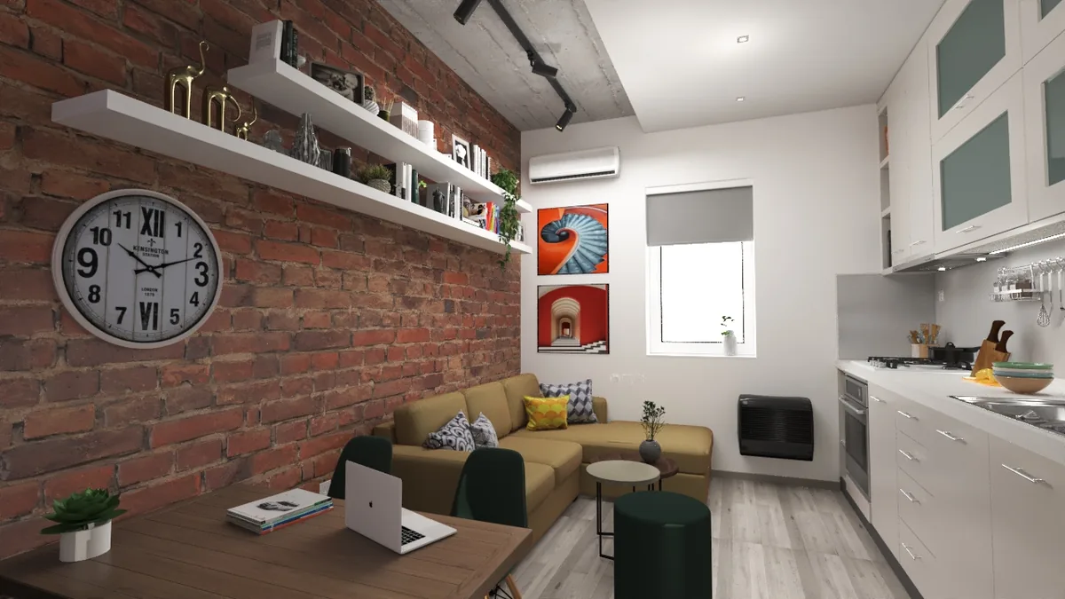 Ανακαίνιση & Διακόσμηση Airbnb 25τμ Θεσσαλονίκη — σαλόνι 01