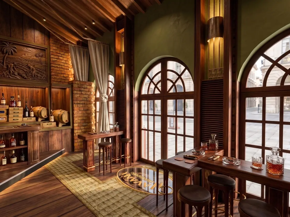 Πολυτελής Διακόσμηση Wine & Cigar Bar στη Γερμανία — σαλόνι 01