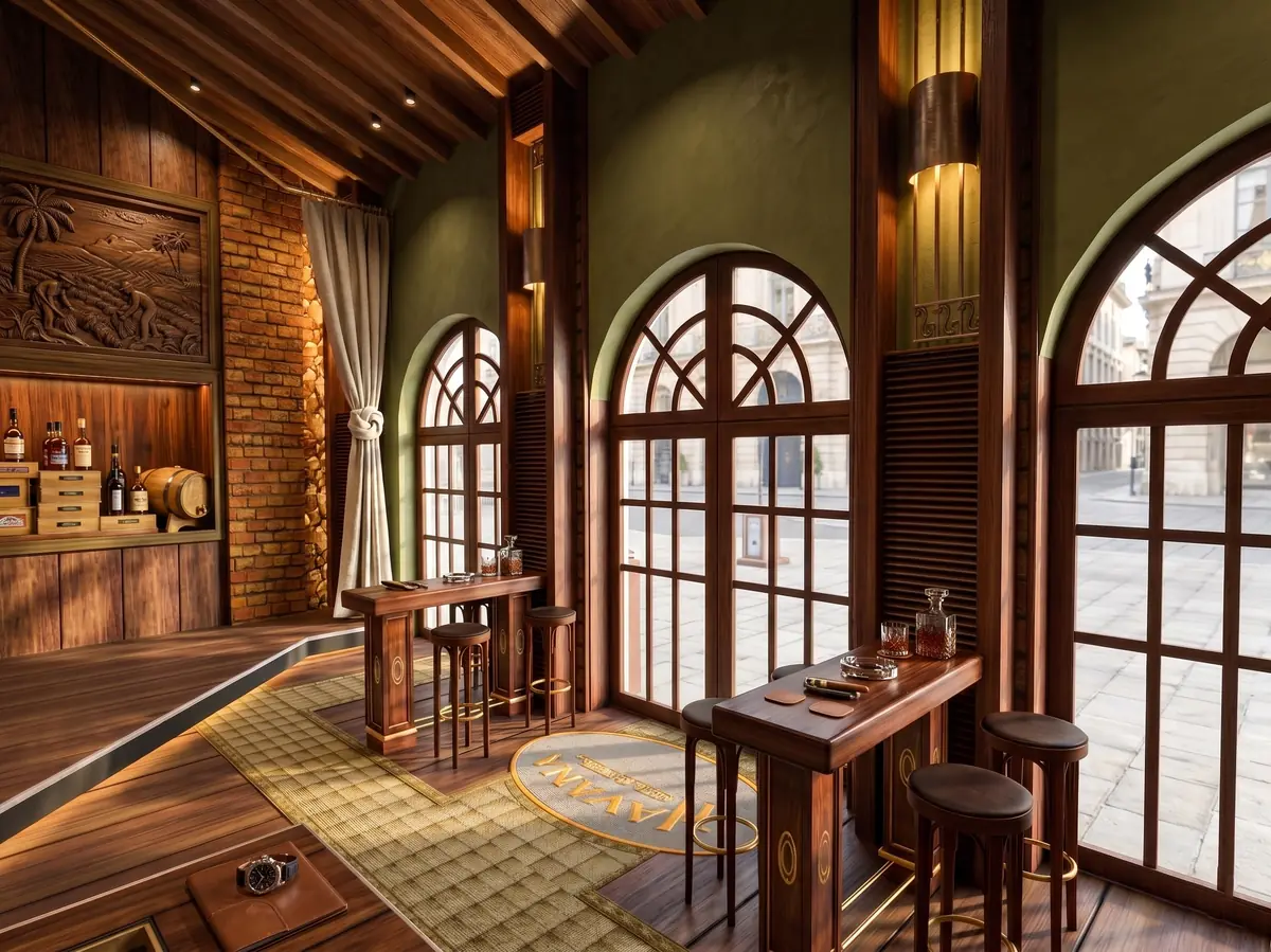 Πολυτελής Διακόσμηση Wine & Cigar Bar στη Γερμανία — σαλόνι 02