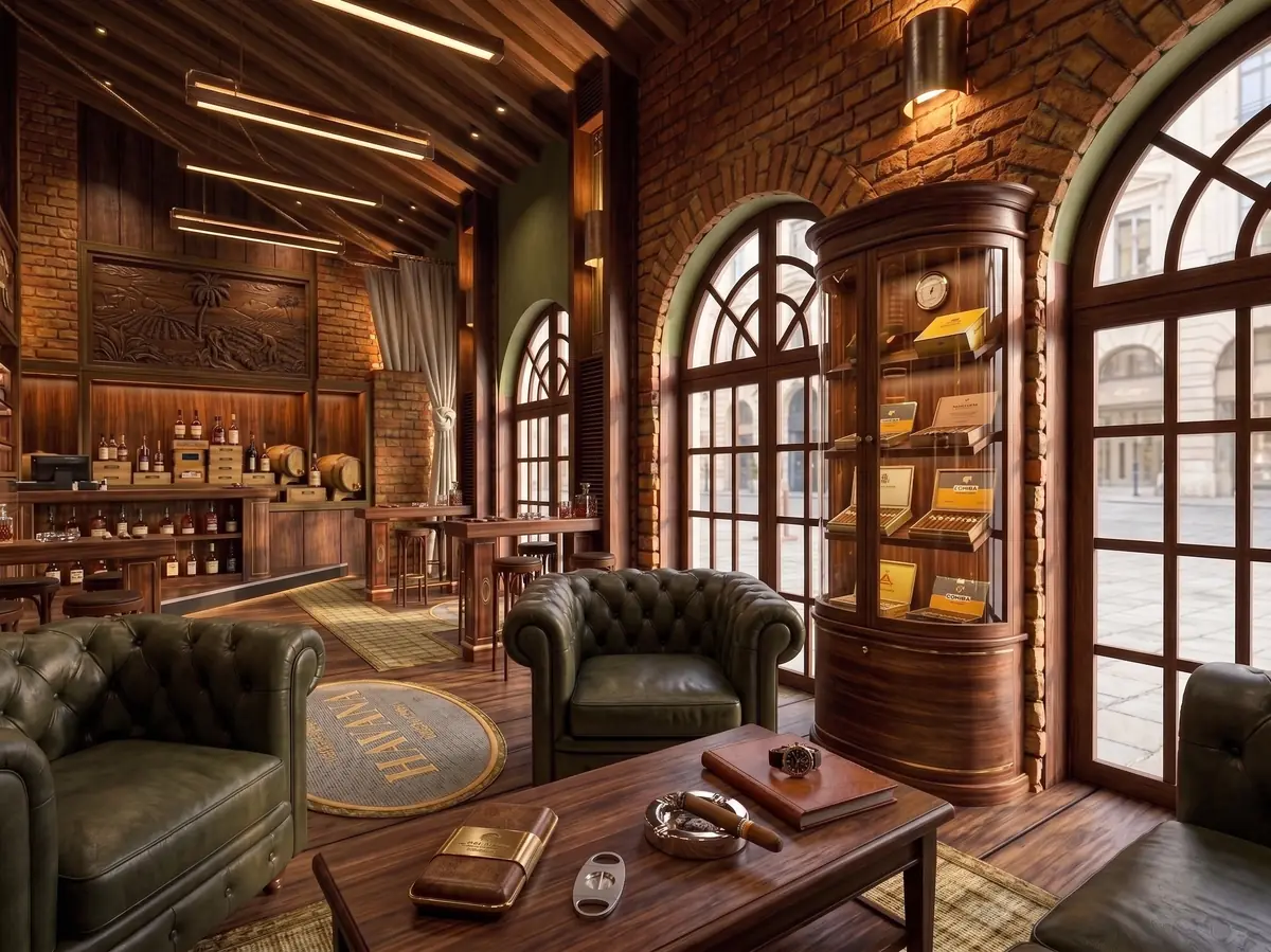 Πολυτελής Διακόσμηση Wine & Cigar Bar στη Γερμανία — σαλόνι 03