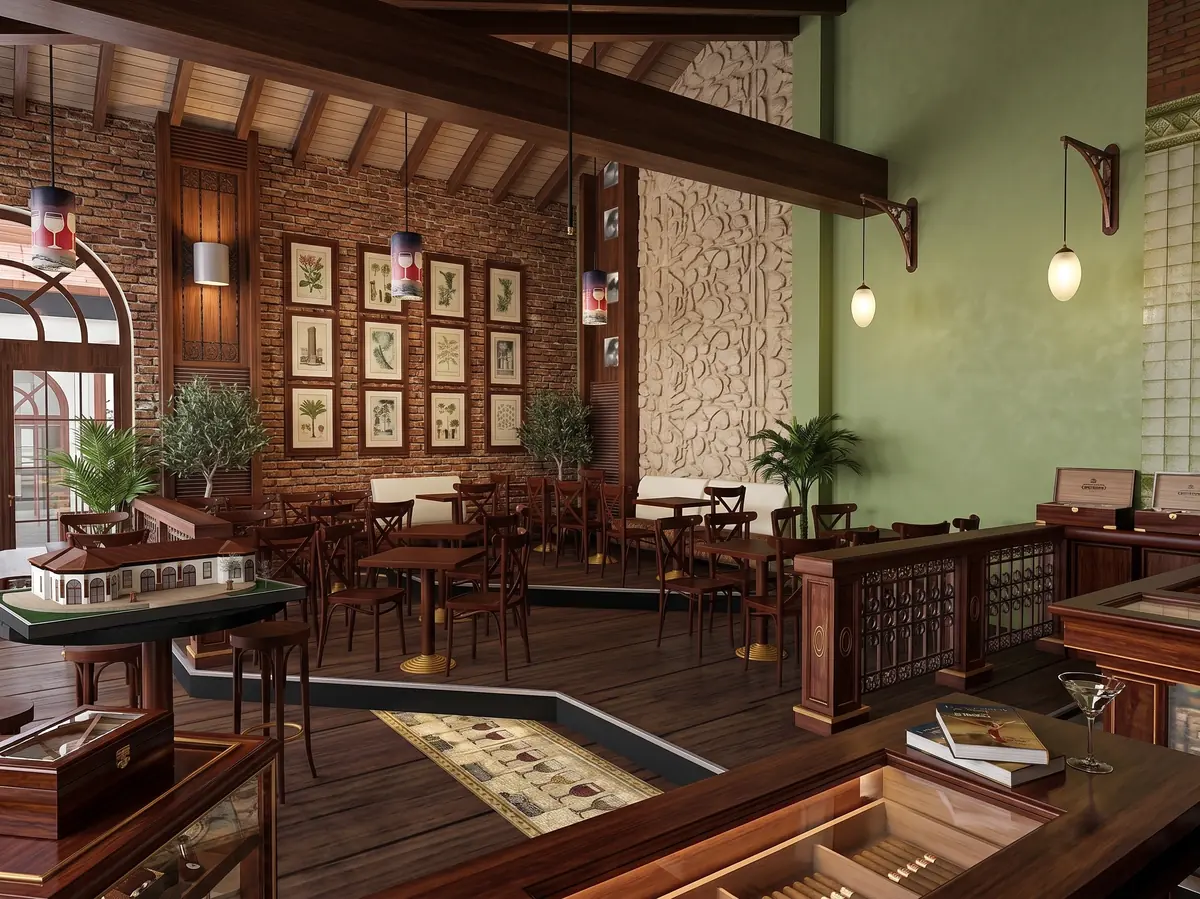 Πολυτελής Διακόσμηση Wine & Cigar Bar στη Γερμανία — σαλόνι 04