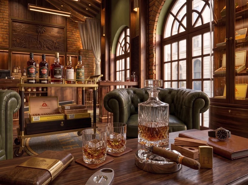 Πολυτελής Διακόσμηση Wine & Cigar Bar στη Γερμανία — εξώφυλλο έργου